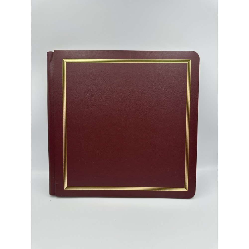 Vintage CREATIVE MEMORIES Scrapbook Album w/Pages 12" x 12" Burgundy Gold Trim